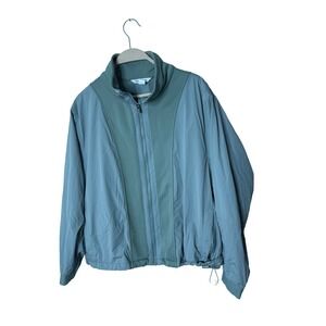 ATHLETA Moto Jacket Sweatshirt Minimalist teal Full Zip size Medium